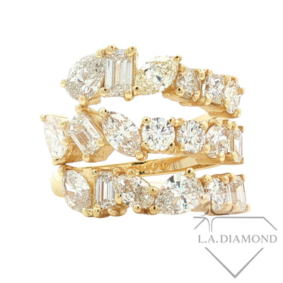 14k White Gold Mixed Cut Diamond Ring