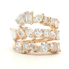 14k White Gold Mixed Cut Diamond Ring