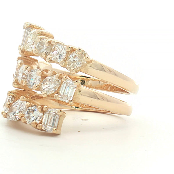 14k White Gold Mixed Cut Diamond Ring