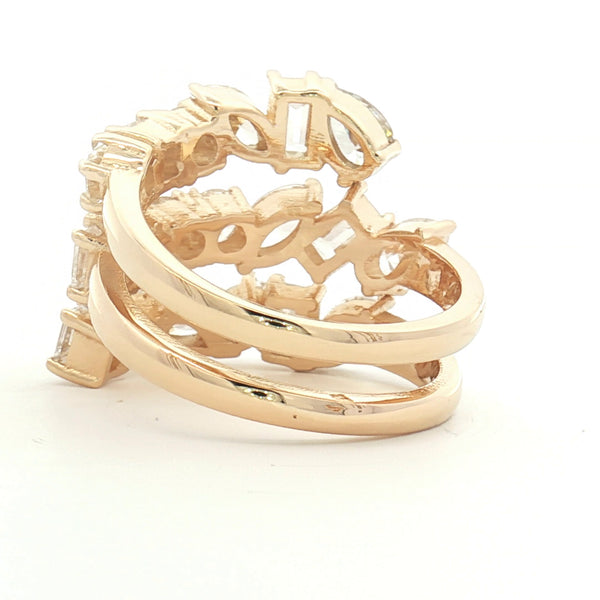 14k White Gold Mixed Cut Diamond Ring