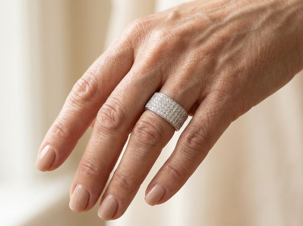14K White Gold Diamond Round-Cut Multi-Layer Wedding Band (4.70 ct T.W.)
