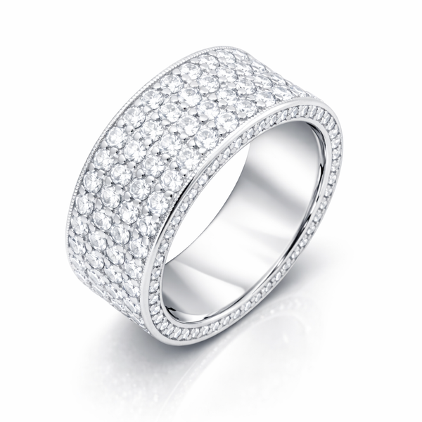 14K White Gold Diamond Round-Cut Multi-Layer Wedding Band (4.70 ct T.W.)