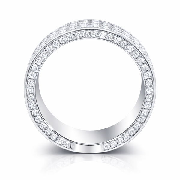 14K White Gold Diamond Round-Cut Multi-Layer Wedding Band (4.70 ct T.W.)