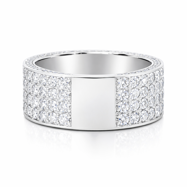 14K White Gold Diamond Round-Cut Multi-Layer Wedding Band (4.70 ct T.W.)