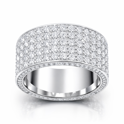 14K White Gold Diamond Round-Cut Multi-Layer Wedding Band (4.70 ct T.W.)