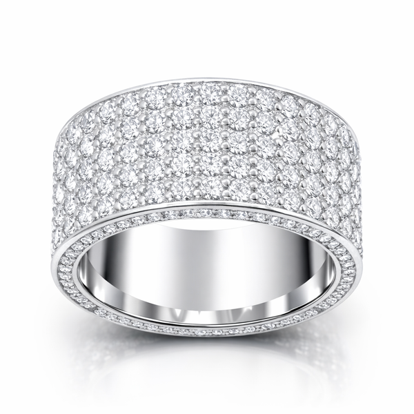 14K White Gold Diamond Round-Cut Multi-Layer Wedding Band (4.70 ct T.W.)