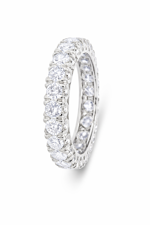 14K White Gold Round Diamond Eternity Ring (2.60 ct)