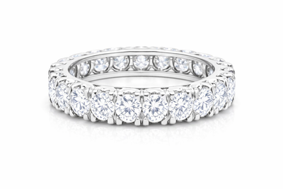 14K White Gold Round Diamond Eternity Ring (2.60 ct)