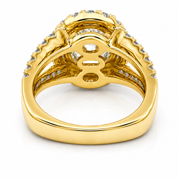 14K White Gold Round Cut Diamond Engagement Ring - LA DIAMOND