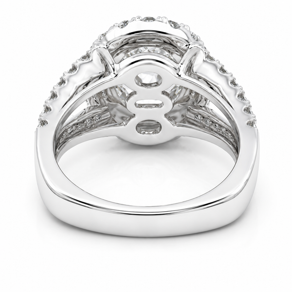 14K White Gold Round Cut Diamond Engagement Ring - LA DIAMOND