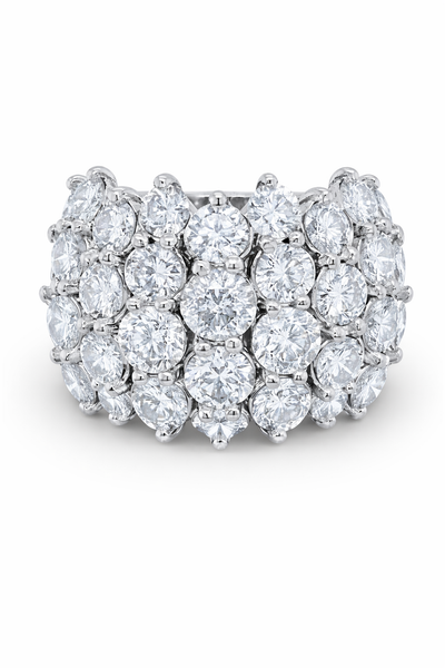 14K Gold Multi-Layer Round Diamond Wedding Band (6.55 ct)
