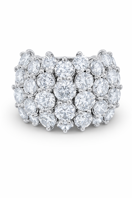 14K Gold Multi-Layer Round Diamond Wedding Band (6.55 ct) - rd375