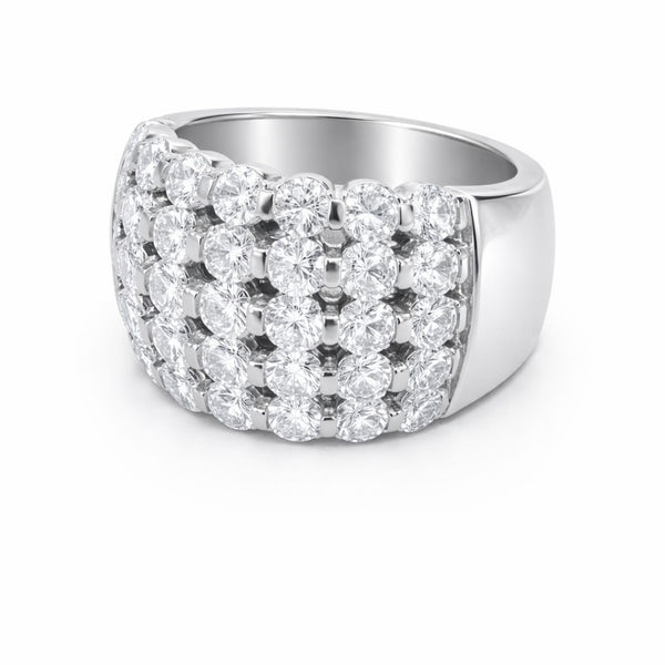 14K White Gold Round Diamond Ring (3.70 ct)