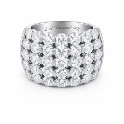 14K White Gold Round Diamond Ring (3.70 ct)