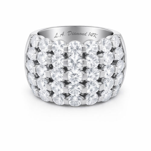 14K White Gold Round Diamond Ring (3.70 ct) - RD374