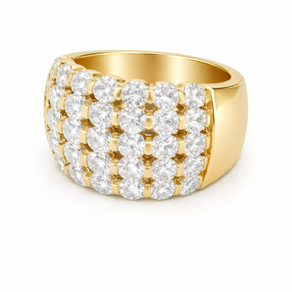 14K White Gold Round Diamond Ring (3.70 ct)