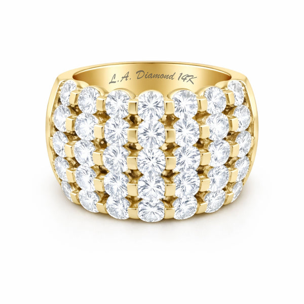 14K White Gold Round Diamond Ring (3.70 ct)