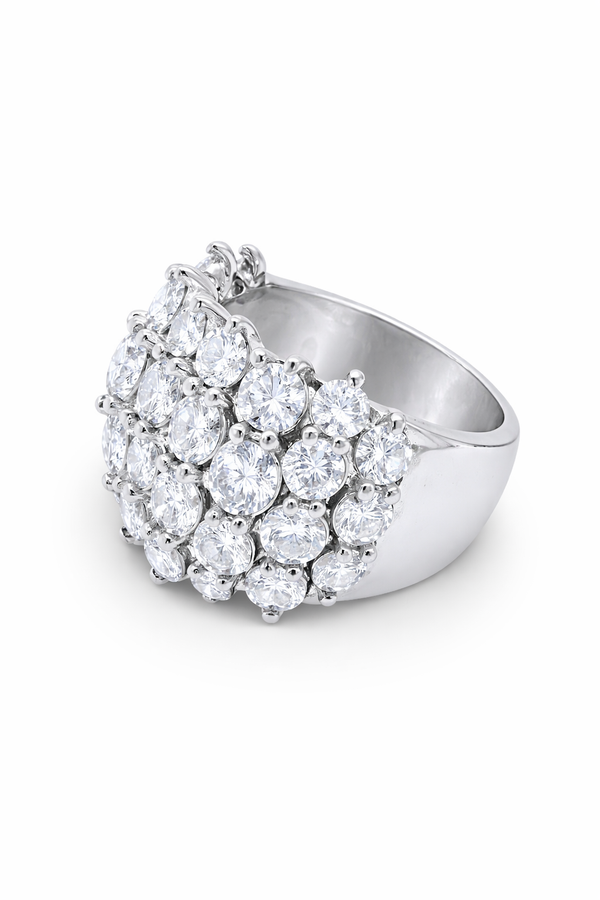 14K Gold Multi-Layer Round Diamond Wedding Band (6.55 ct)
