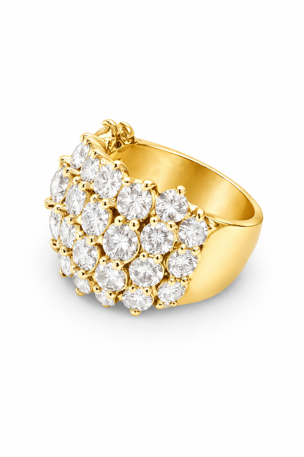 14K Gold Multi-Layer Round Diamond Wedding Band (6.55 ct)