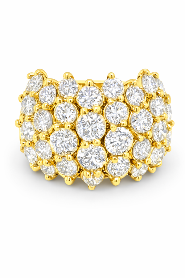 14K Gold Multi-Layer Round Diamond Wedding Band (6.55 ct)