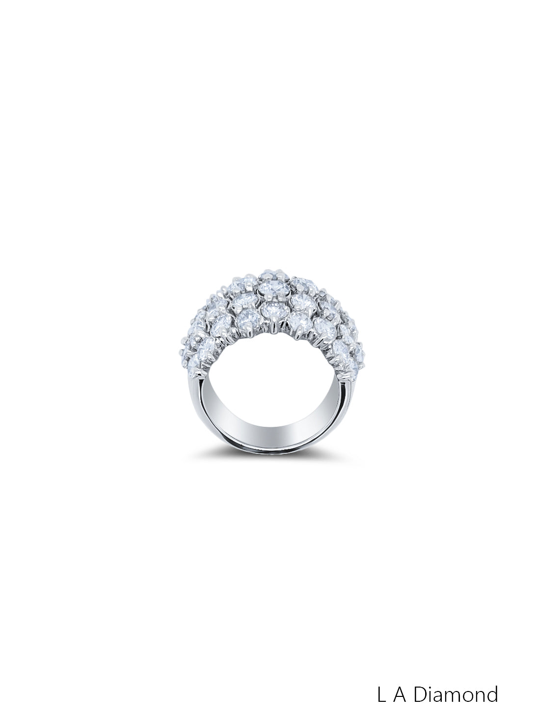 14k White Gold Diamond Round Cut Multi-Layer Wedding Band 6.55c