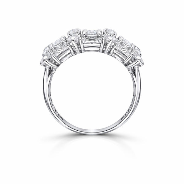 14K White Gold Round Diamond Half-Bezel Engagement Ring (2.00 ct)