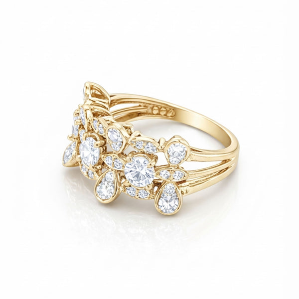 14K White Gold Round Diamond Half-Bezel Engagement Ring (2.00 ct)