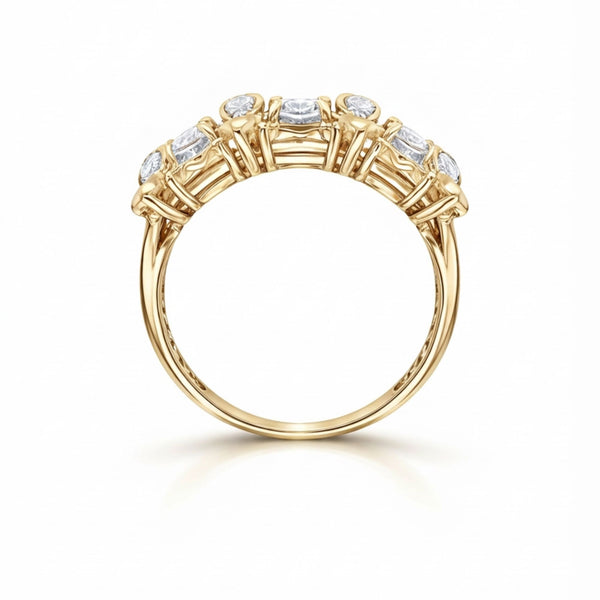 14K White Gold Round Diamond Half-Bezel Engagement Ring (2.00 ct)