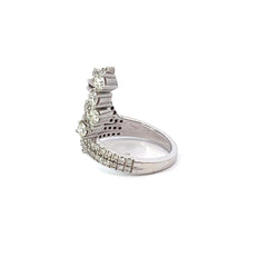 18k White Gold Diamond Round Cut Wide Twisted Ring 2.20c