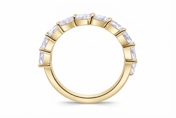 14K White Gold Marquise Diamond Half Eternity Band (2.00 ct)