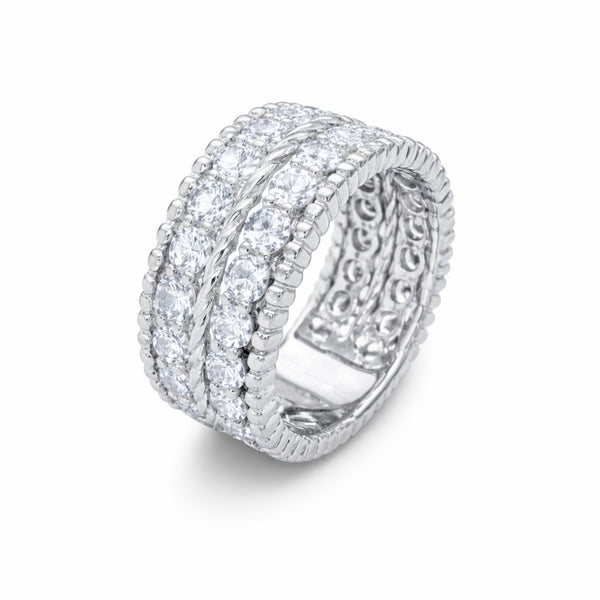 14K White Gold Round Diamond Cluster Ring (3.10 ct)