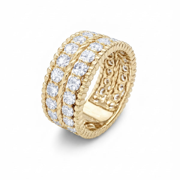 14K White Gold Round Diamond Cluster Ring (3.10 ct)