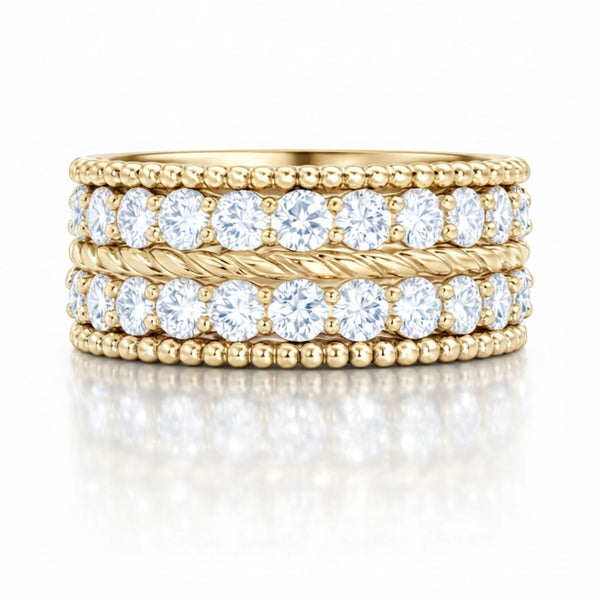 14K White Gold Round Diamond Cluster Ring (3.10 ct)