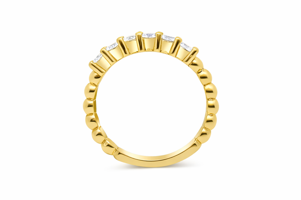 14K White Gold Round Diamond Half-Eternity Band (1.00 ct)