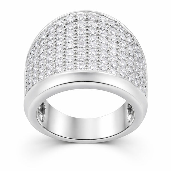 14K White Gold Round Brilliant Diamond Ring (3.20 ct)