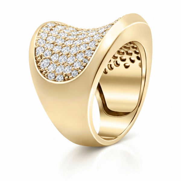14K White Gold Round Brilliant Diamond Ring (3.20 ct)