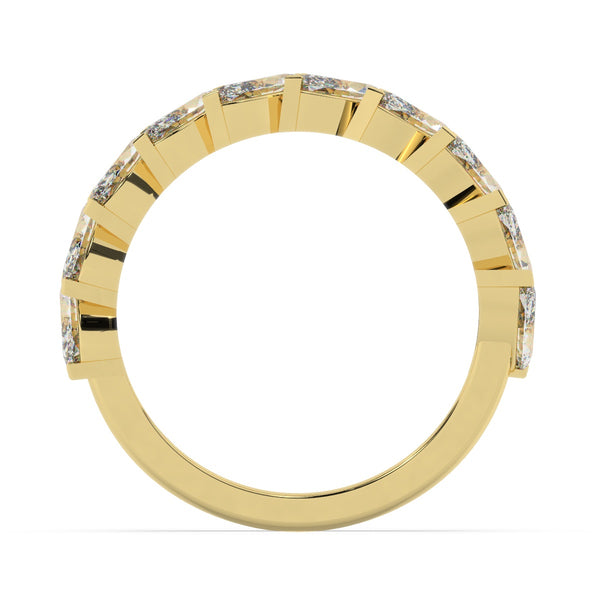 18K White Gold Marquise Diamond Band Ring (4.50 ct) - LA DIAMOND