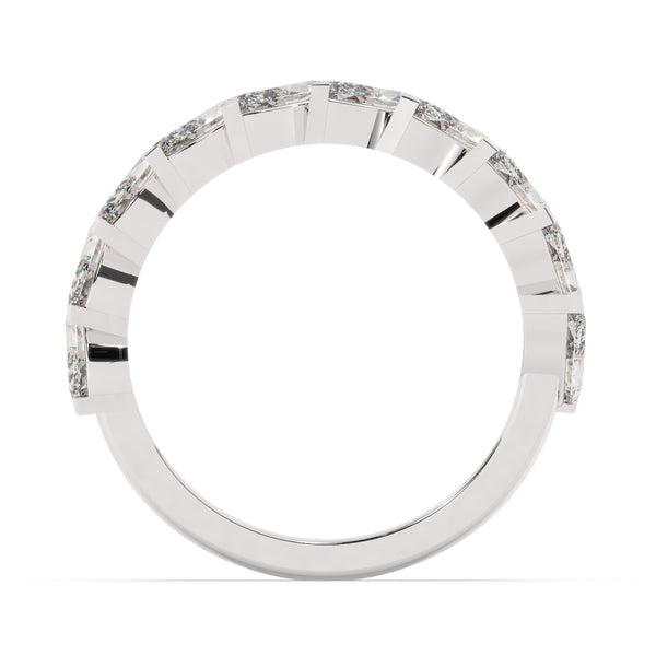 18K White Gold Marquise Diamond Band Ring (4.50 ct) - LA DIAMOND