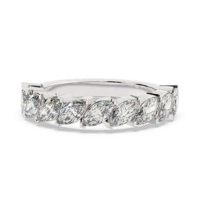 18K White Gold Marquise Diamond Band Ring (4.50 ct)