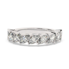 18K White Gold Marquise Diamond Band Ring (4.50 ct)