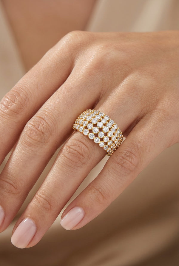 14K Yellow Gold Multi-Layer Diamond Wedding Band (5.25 ctw)