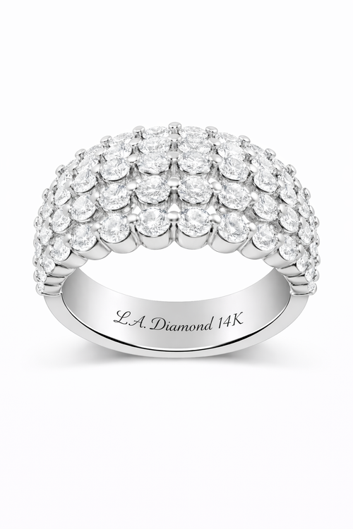 14K Yellow Gold Multi-Layer Diamond Wedding Band (5.25 ctw) - rd513