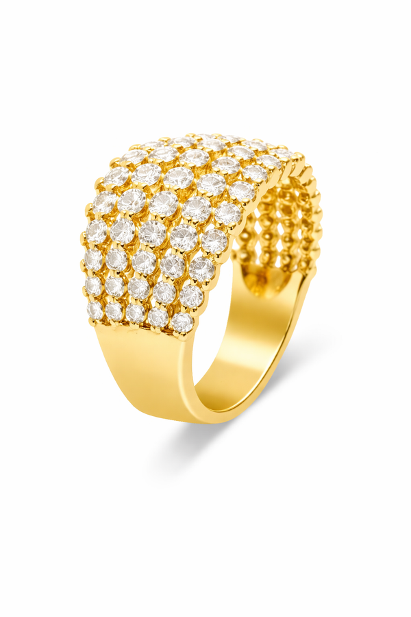 14K Yellow Gold Multi-Layer Diamond Wedding Band (5.25 ctw)