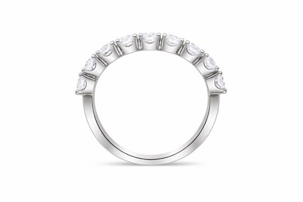 14K White Gold Round Diamond Half-Eternity Band (1.55 ct)