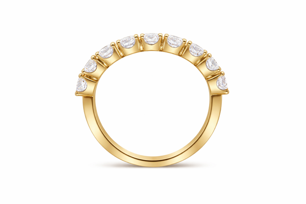 14K White Gold Round Diamond Half-Eternity Band (1.55 ct)