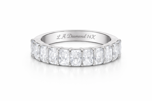 14K White Gold Radiant Diamond Wedding Band (2.13 ctw) - RD553