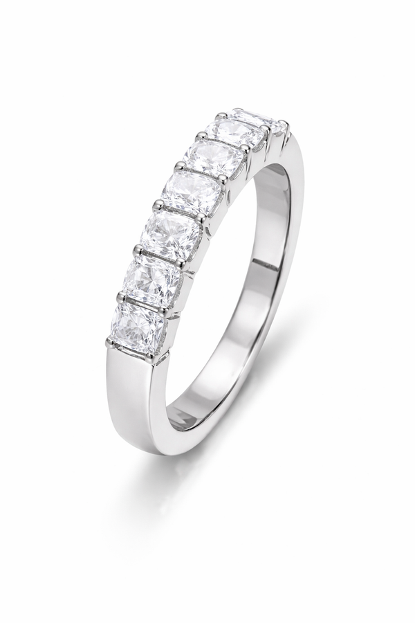 14K White Gold Radiant Diamond Wedding Band (2.13 ctw)