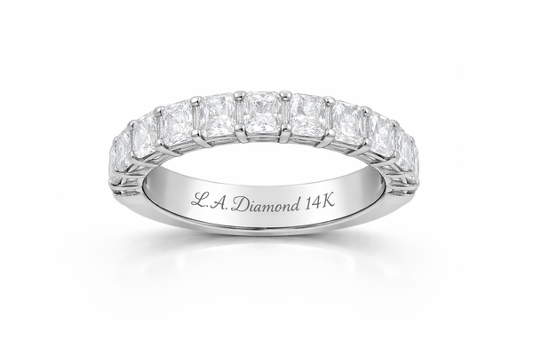 14K White Gold Radiant Diamond Wedding Band (2.13 ctw)
