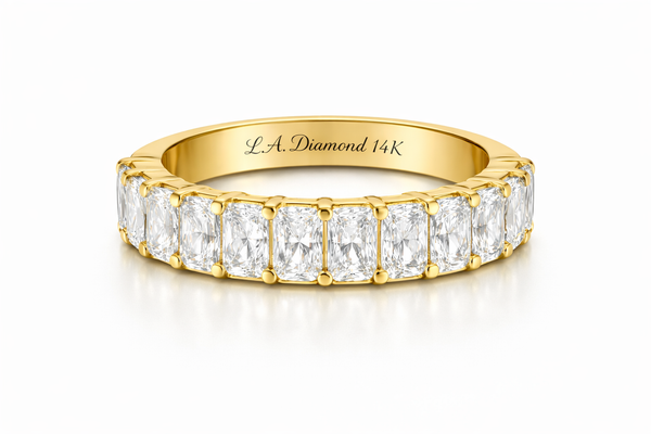 14K White Gold Radiant Diamond Wedding Band (2.13 ctw)