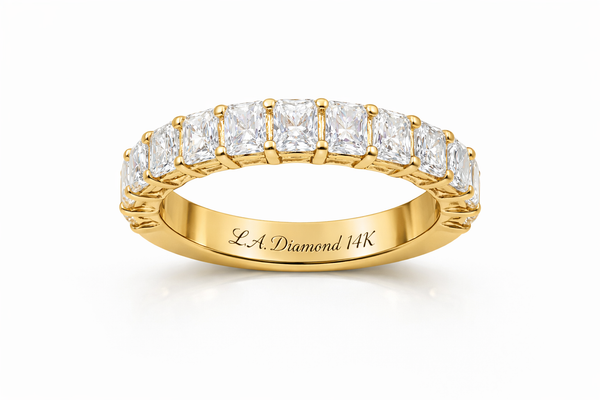 14K White Gold Radiant Diamond Wedding Band (2.13 ctw)